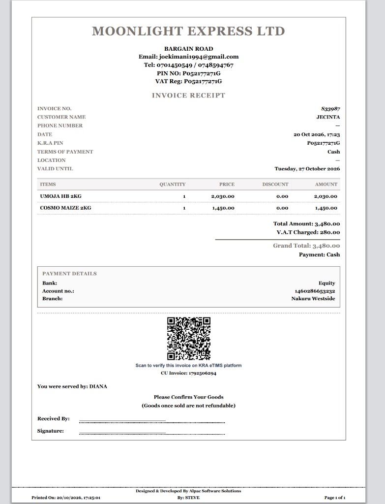 Invoice receipt