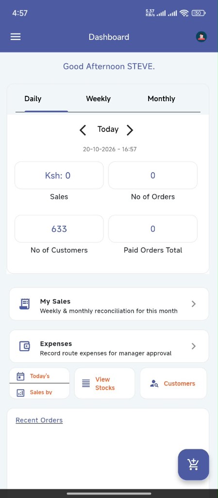 Sales dashboard